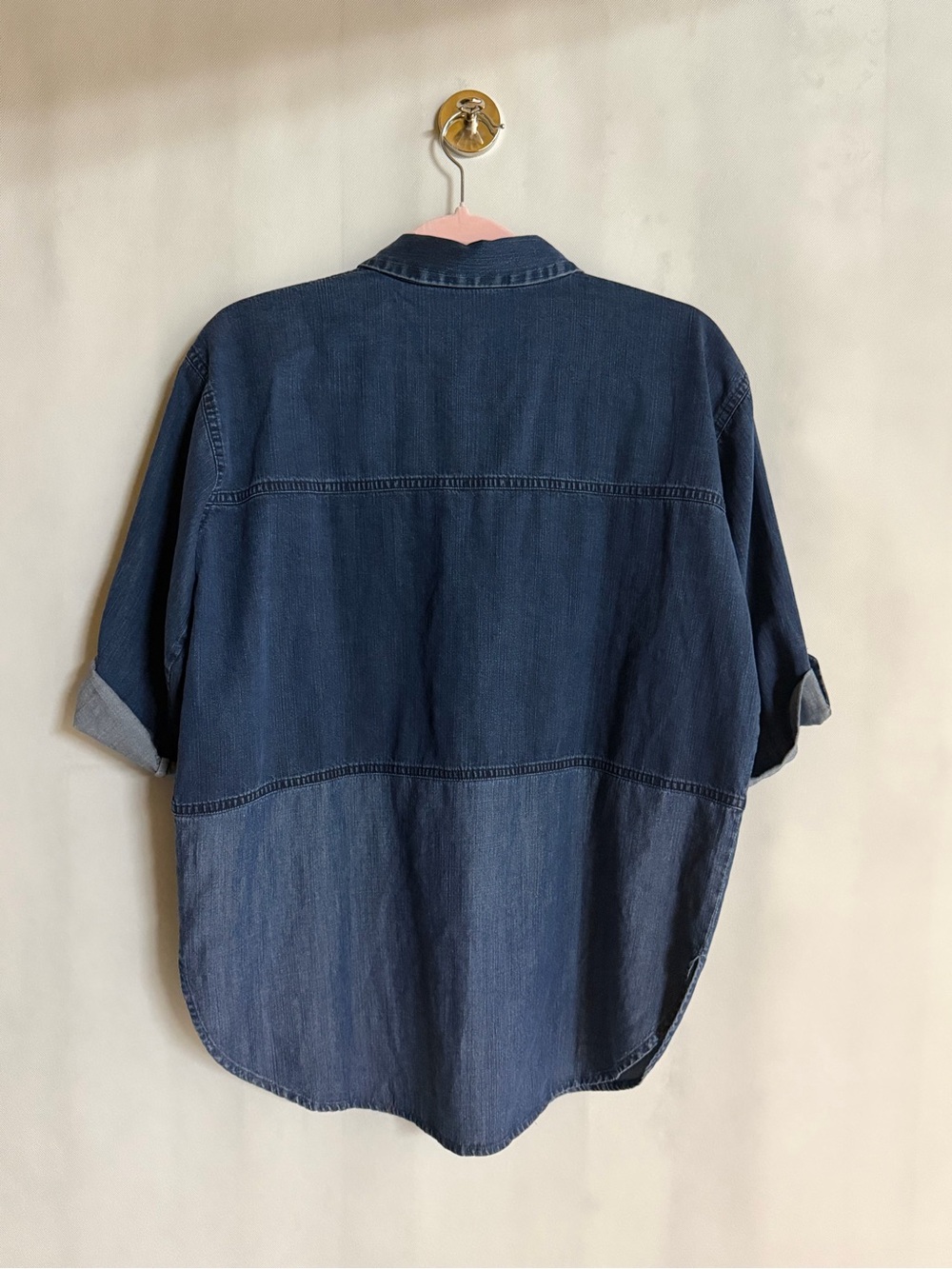 Eileen Fisher Two Tone Denim Button Down Shirt XS/TP NWOT - Picture 3 of 5